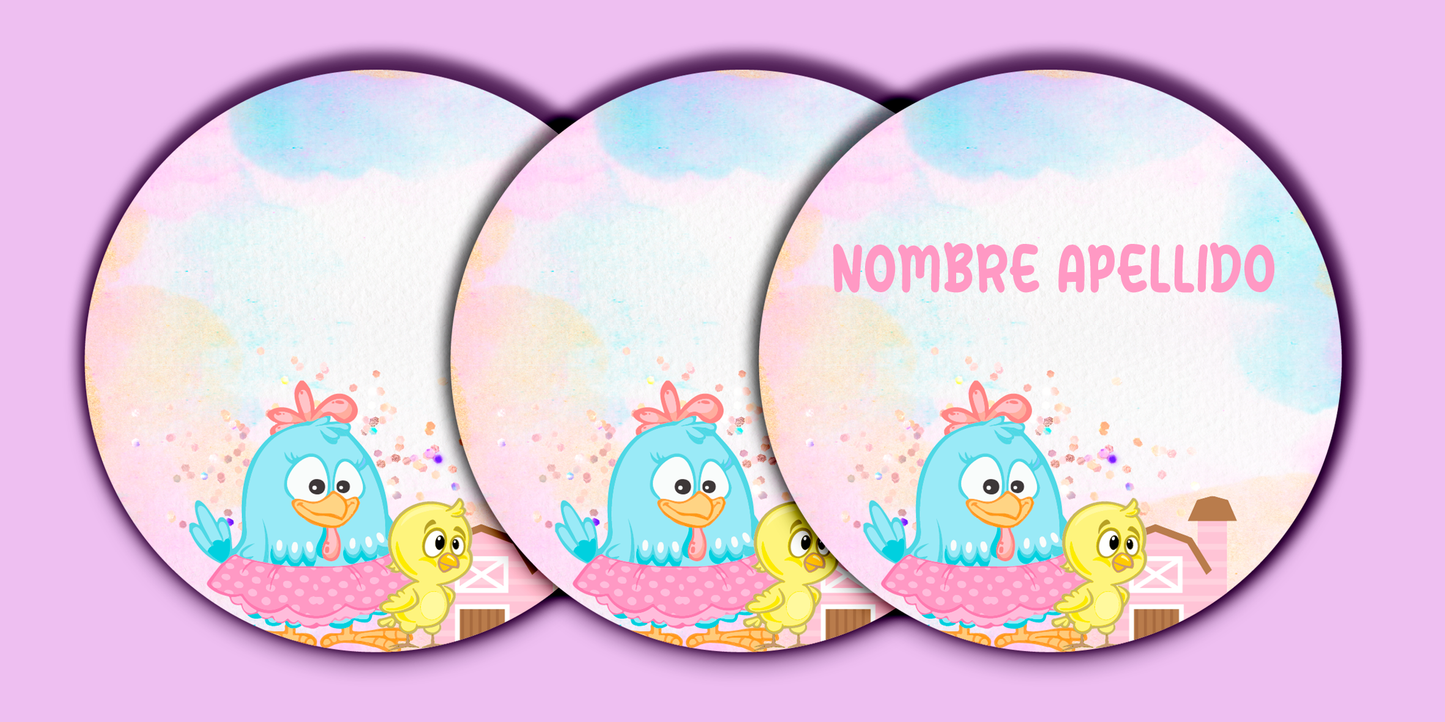 ETIQUETAS PERSONALIZADAS GALLINA REDONDA
