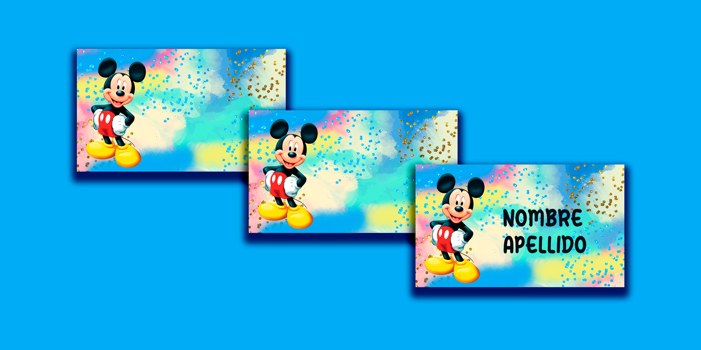 ETIQUETAS PERSONALIZADAS MICKEY RECTANGULAR