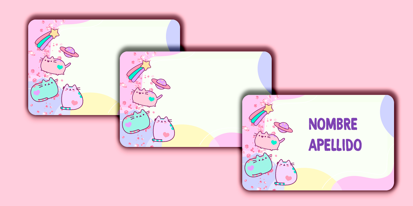 ETIQUETAS PERSONALIZADAS PUSHEEN RECTANGULAR