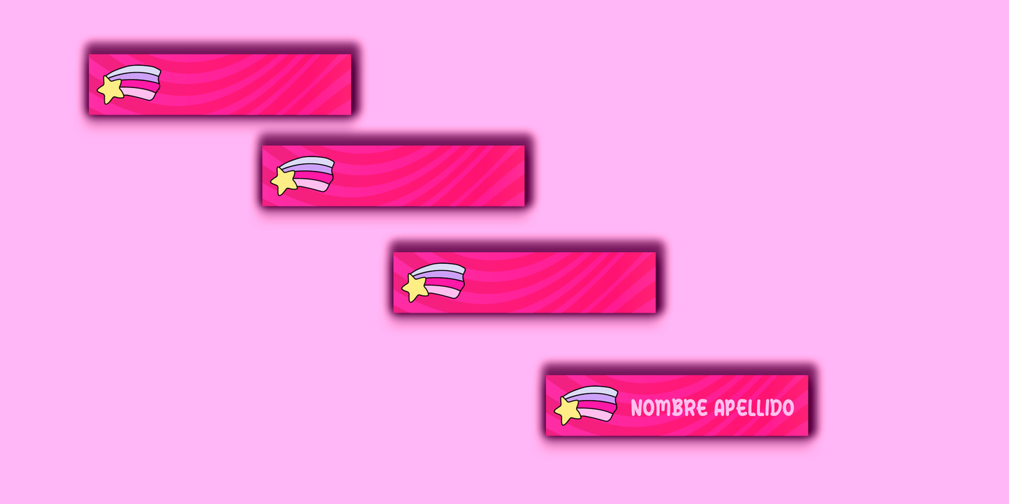 ETIQUETAS PERSONALIZADAS RETRO LAPIZ