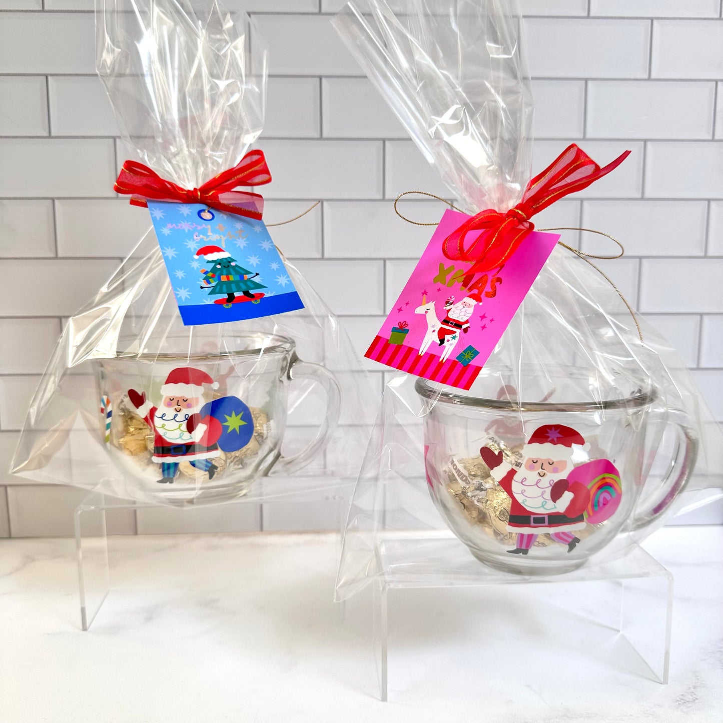 Taza de vidrio con kisses