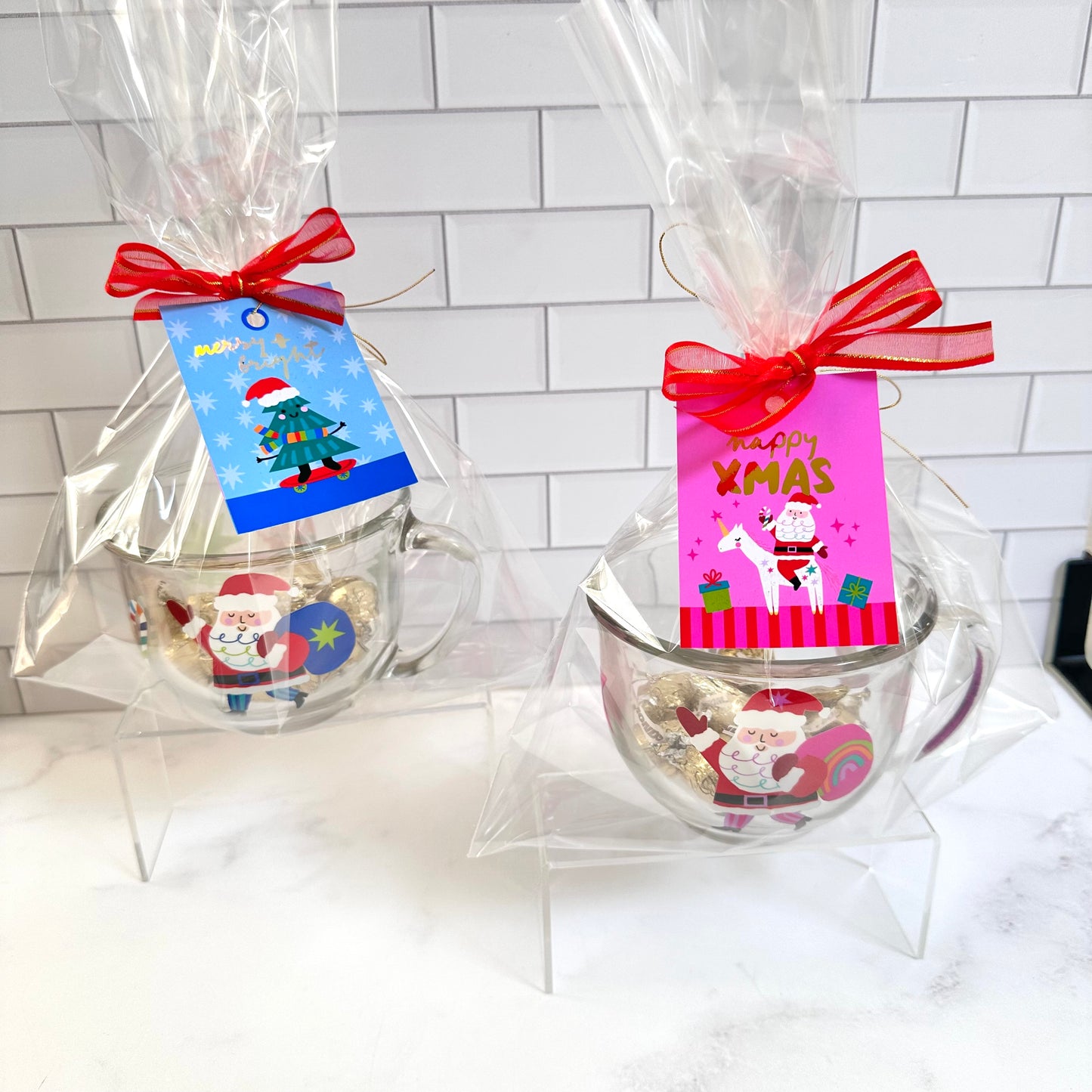 Taza de vidrio con kisses