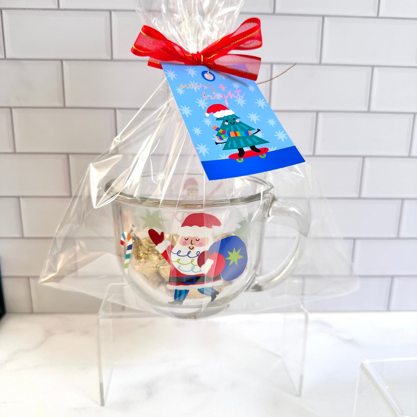 Taza de vidrio con kisses