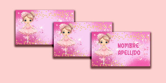 ETIQUETAS PERSONALIZADAS BAILARINA RECTANGULAR