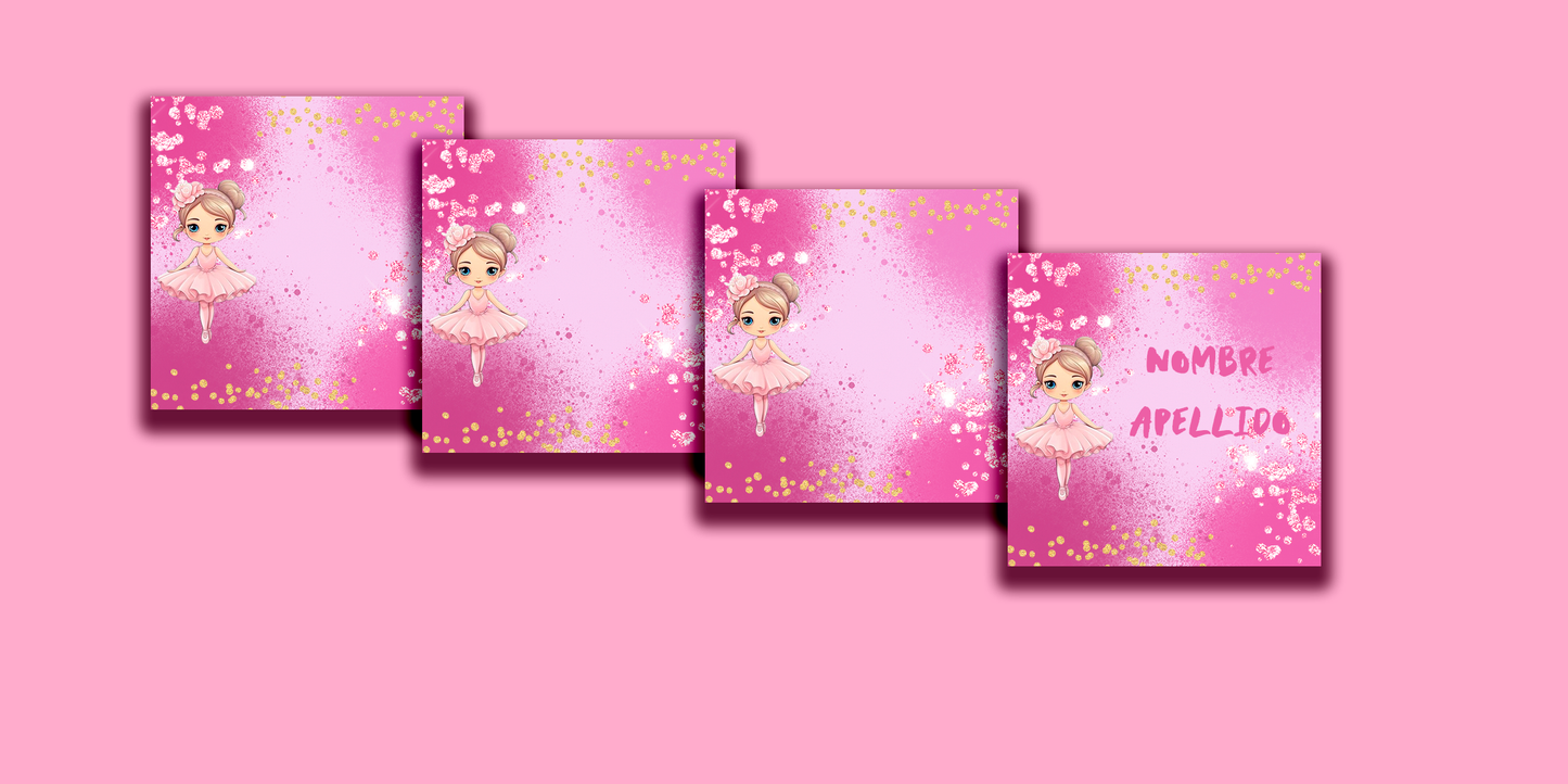 ETIQUETAS PERSONALIZADAS BAILARINA CUADRADA