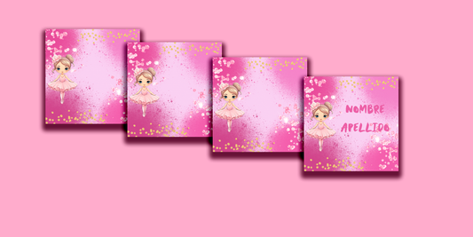 ETIQUETAS PERSONALIZADAS BAILARINA CUADRADA