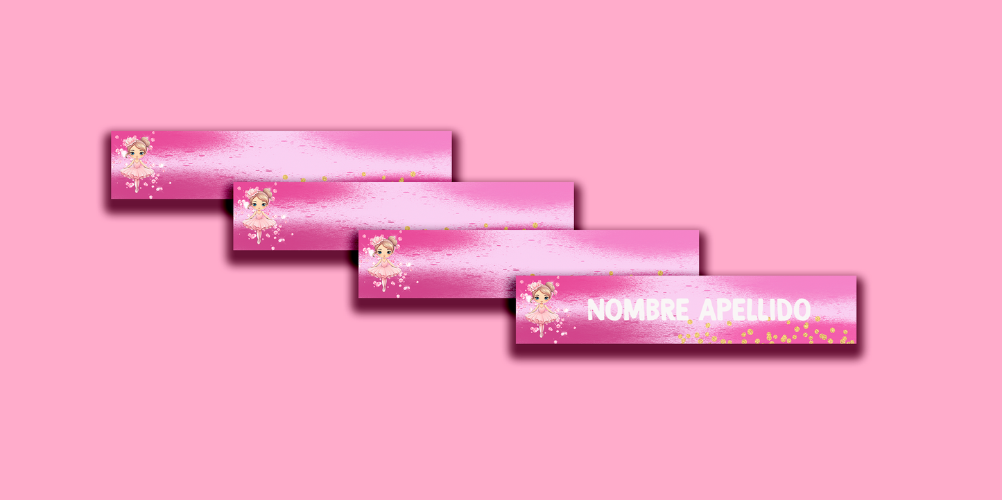 ETIQUETAS PERSONALIZADAS BAILARINA LAPIZ