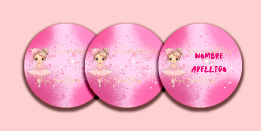ETIQUETAS PERSONALIZADAS BAILARINA REDONDA