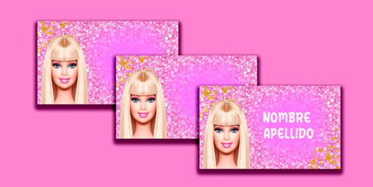 ETIQUETAS PERSONALIZADAS BARBIE RECTANGULAR