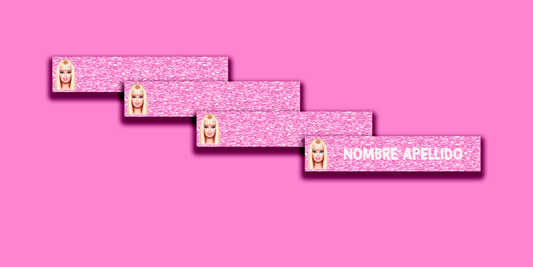 ETIQUETAS PERSONALIZADAS BARBIE LAPIZ