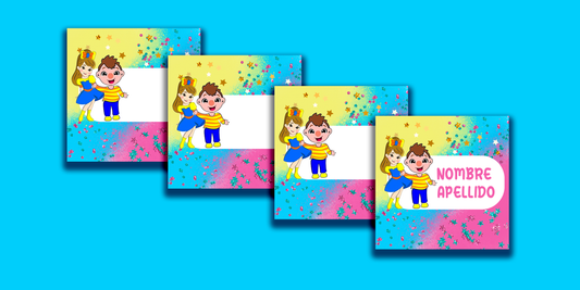 ETIQUETAS PERSONALIZADAS BELY Y BETO CUADRADA