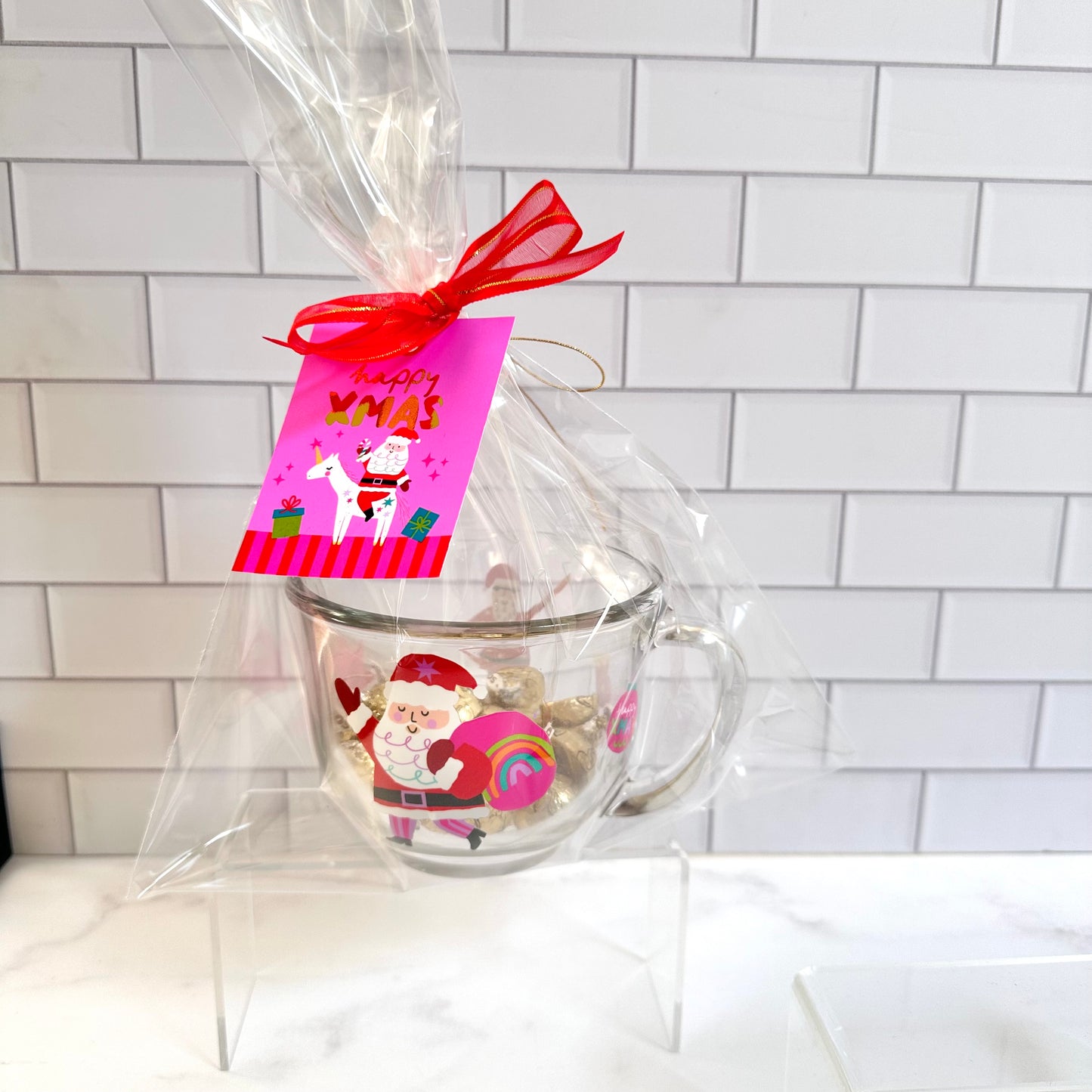 Taza de vidrio con kisses