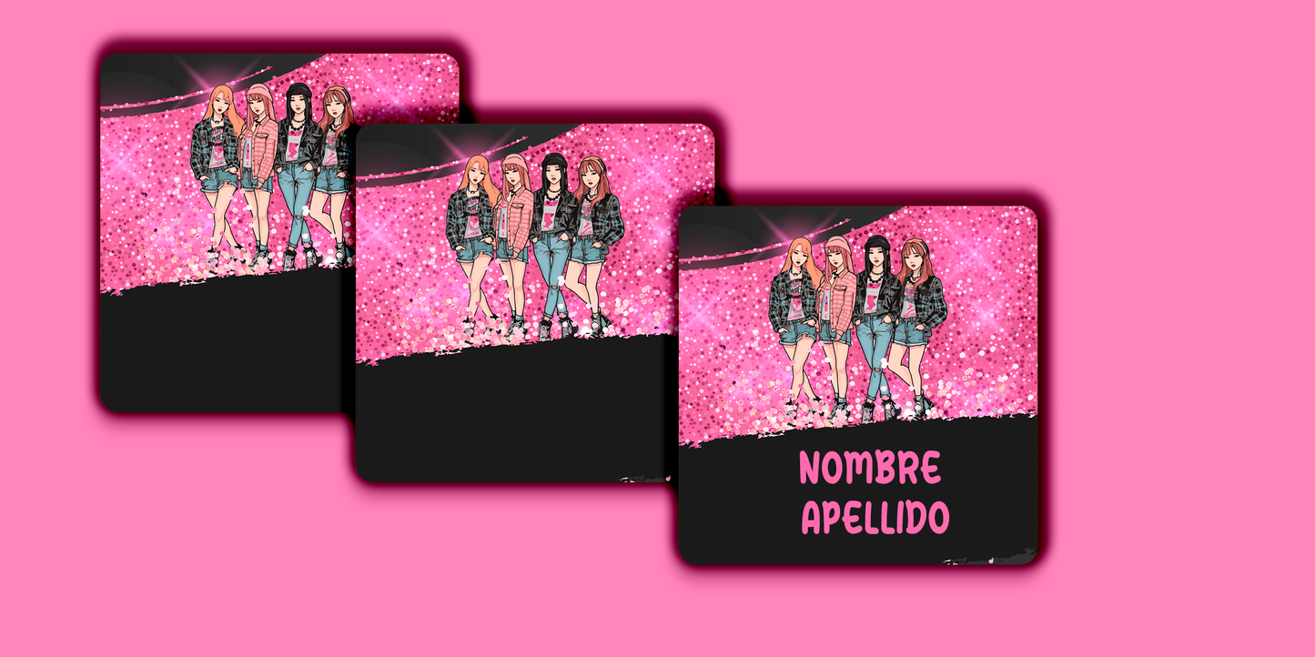 ETIQUETAS PERSONALIZADAS BLACKPINK CUADRADA