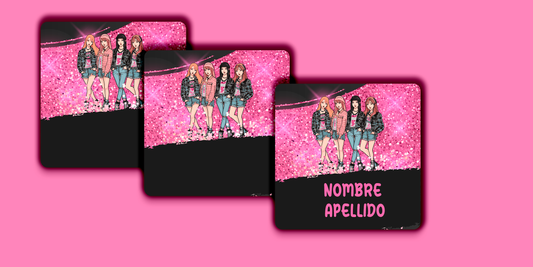 ETIQUETAS PERSONALIZADAS BLACKPINK CUADRADA