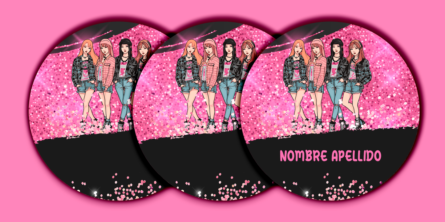 ETIQUETAS PERSONALIZADAS BLACKPINK REDONDA