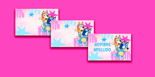 ETIQUETAS PERSONALIZADAS BLUEY RECTANGULAR