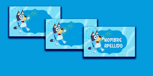ETIQUETAS PERSONALIZADAS BLUEY RECTANGULAR