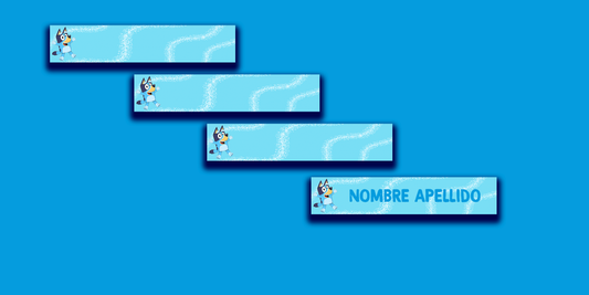 ETIQUETAS PERSONALIZADAS BLUEY LAPIZ