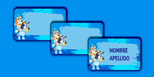 ETIQUETAS PERSONALIZADAS BLUEY RECTANGULAR
