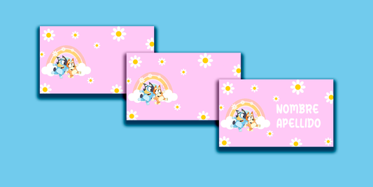 ETIQUETAS PERSONALIZADAS BLUEY RECTANGULAR