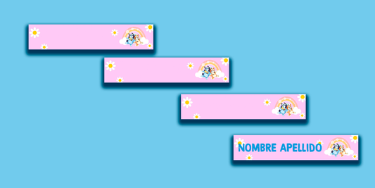 ETIQUETAS PERSONALIZADAS BLUEY LAPIZ