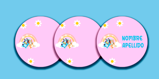ETIQUETAS PERSONALIZADAS BLUEY REDONDA