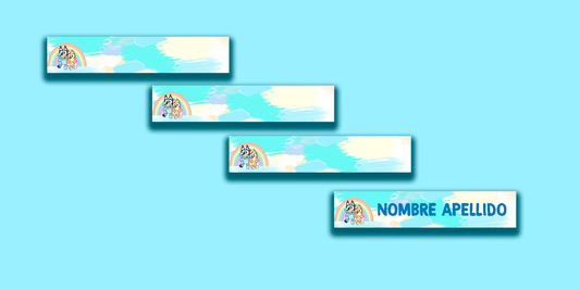 ETIQUETAS PERSONALIZADAS BLUEY LAPIZ