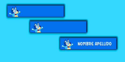 ETIQUETAS PERSONALIZADAS BLUEY LAPIZ