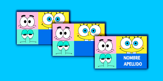 ETIQUETAS PERSONALIZADAS BOB ESPONJA RECTANGULAR