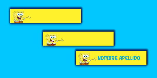 ETIQUETAS PERSONALIZADAS BOB ESPONJA LAPIZ