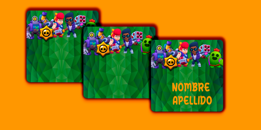 ETIQUETAS PERSONALIZADAS BRAWSTARS CUADRADA