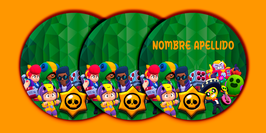 ETIQUETAS PERSONALIZADAS BRAWSTARS REDONDA
