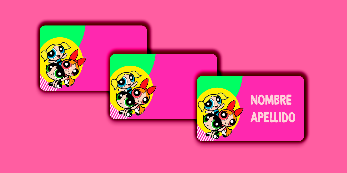ETIQUETAS PERSONALIZADAS CHICAS SUPER PODEROSAS RECTANGULAR