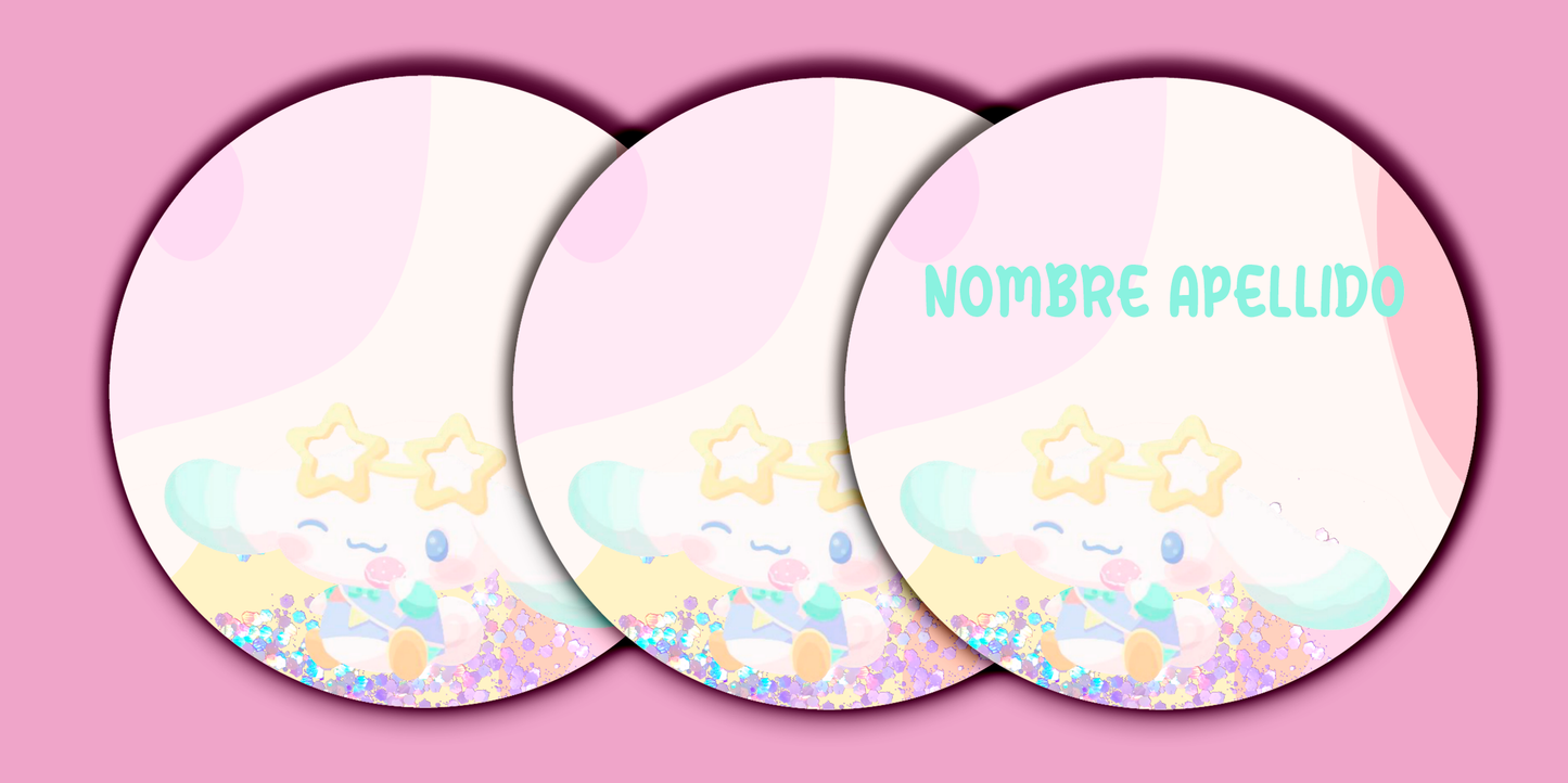 ETIQUETAS PERSONALIZADAS CINNAMONROLL REDONDA