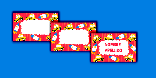 ETIQUETAS PERSONALIZADAS COHETE RECTANGULAR