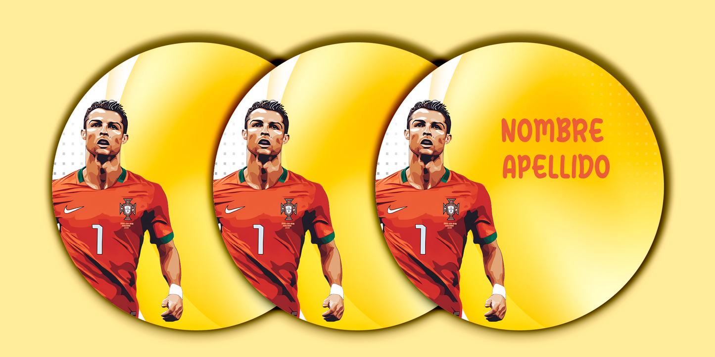 ETIQUETAS PERSONALIZADAS CRISTIANO RONALDO REDONDA
