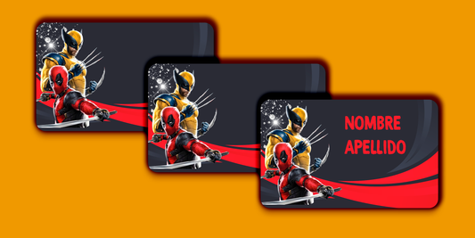 ETIQUETAS PERSONALIZADAS DEADPOOL RECTANGULAR