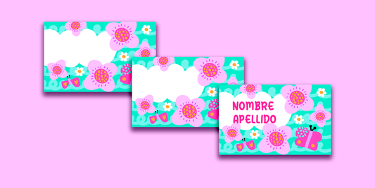 ETIQUETAS PERSONALIZADAS FLORES RECTANGULAR