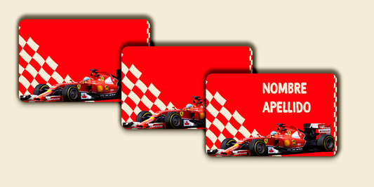 ETIQUETAS PERSONALIZADAS FORMULA 1 RECTANGULAR