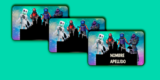 ETIQUETAS PERSONALIZADAS FORNITE RECTANGULAR