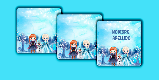 ETIQUETAS PERSONALIZADAS FROZEN CUADRADA