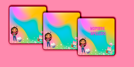 ETIQUETAS PERSONALIZADAS GABBY CUADRADA