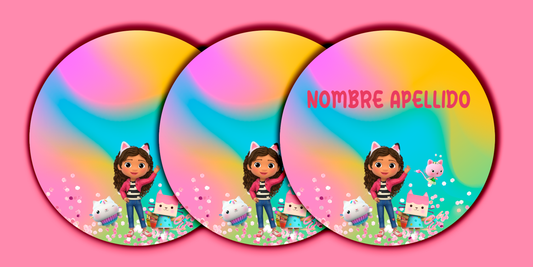 ETIQUETAS PERSONALIZADAS GABBY REDONDA