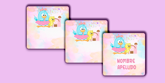 ETIQUETAS PERSONALIZADAS GALLINA CUADRADA