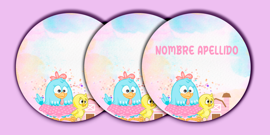 ETIQUETAS PERSONALIZADAS GALLINA REDONDA