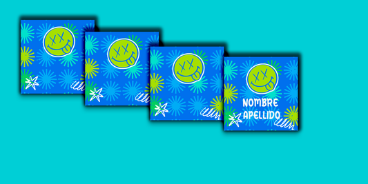 ETIQUETAS PERSONALIZADAS HAPPY CUADRADA