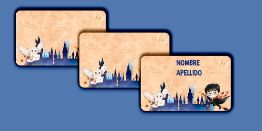 ETIQUETAS PERSONALIZADAS HARRY POTTER RECTANGULAR
