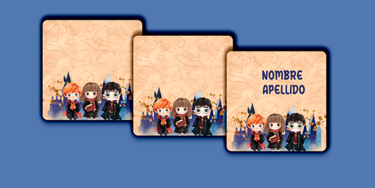 ETIQUETAS PERSONALIZADAS HARRY POTTER CUADRADA