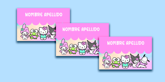 ETIQUETAS PERSONALIZADAS KITTY RECTANGULAR