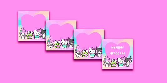 ETIQUETAS PERSONALIZADAS KITTY CUADRADA